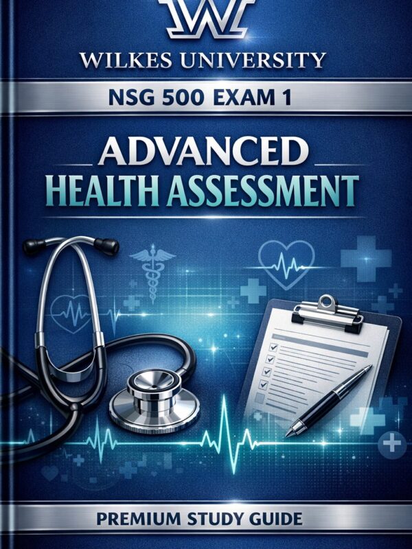 Premium nursing (4) Wilkes University NSG 500 Exam 1 Advanced Health Assessment Study Guide 2026/2027