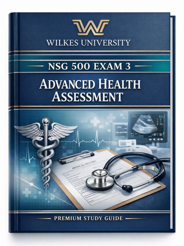 Premium nursing (5) Wilkes University NSG 500 Exam 3 Advanced Health Assessment Complete Study Guide 2026/2027