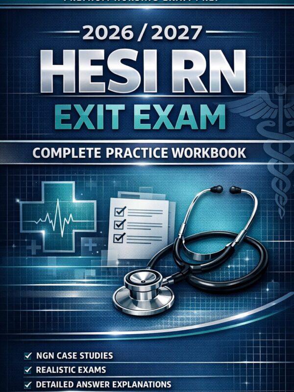 Premium nursing (7) HESI RN Exit Exam Practice Workbook 2026/2027 with NGN Case Studies
