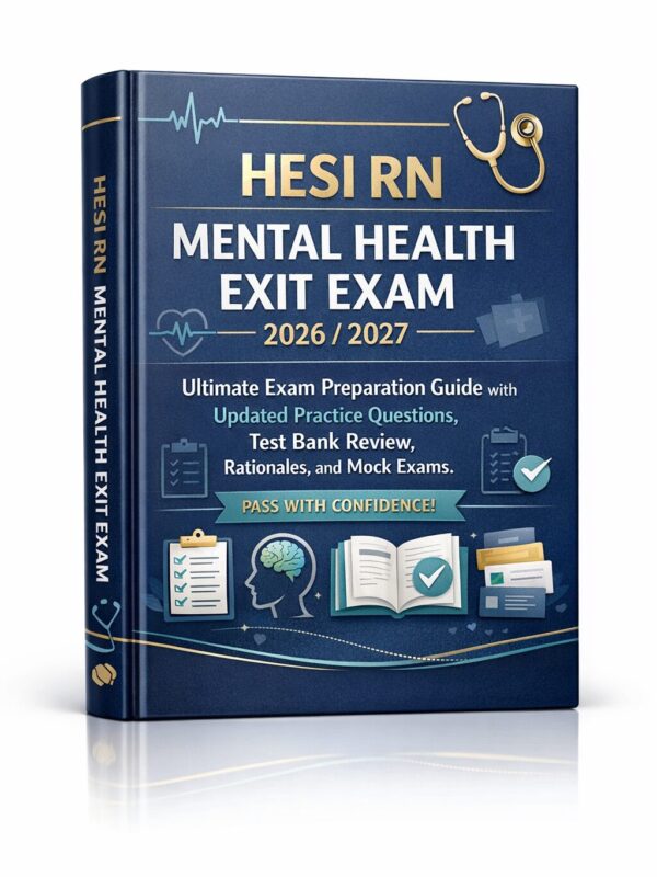 Premium portrai (18) HESI RN Mental Health Exit Exam 2026/2027 Ultimate Exam Preparation Guide: Updated Practice Questions, Test Bank Review, Rationales & Mock Exams