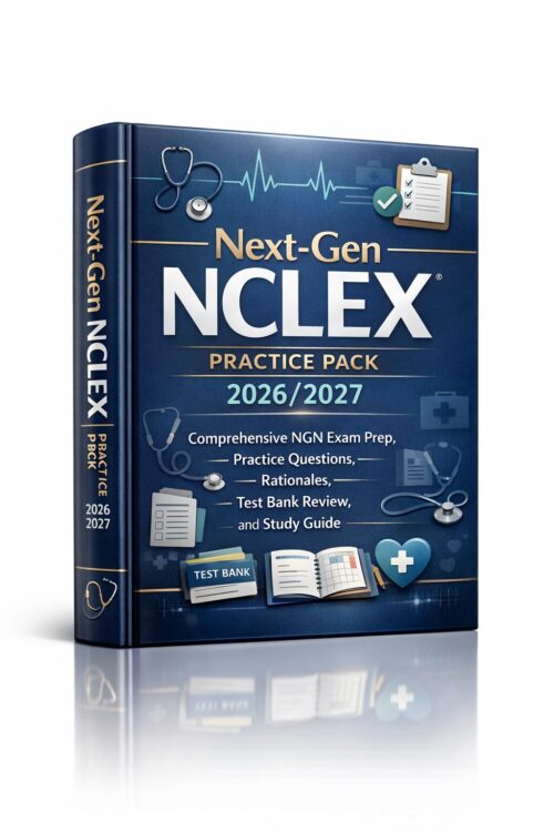 Premium portrai (24) Next-Gen NCLEX Practice Pack 2026/2027: Comprehensive NGN Exam Prep, Practice Questions, Rationales, Test Bank Review, and Study Guide
