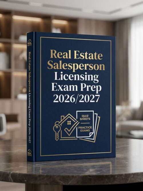 Premium portrai (31) Real Estate Salesperson Licensing Exam Prep 2026/2027: Practice Tests, Quizzes & Answer Explanations