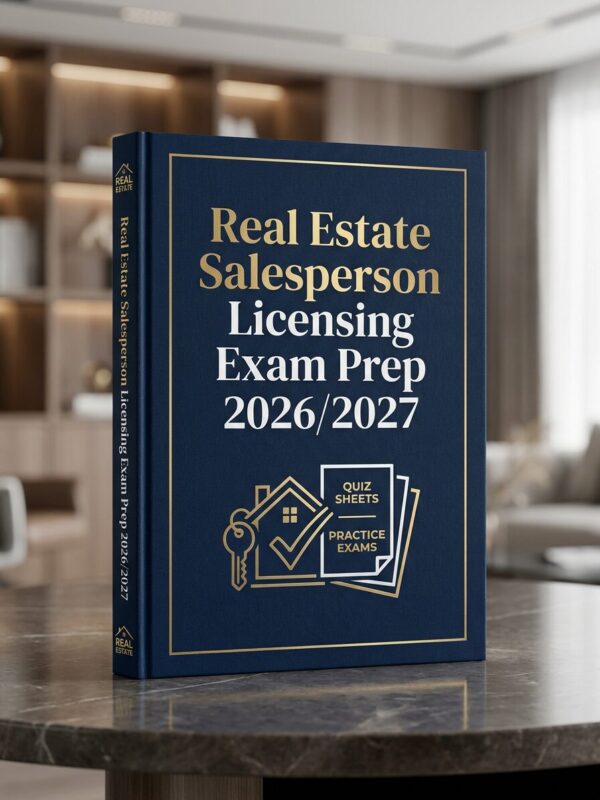 Premium portrai (31) Real Estate Salesperson Licensing Exam Prep 2026/2027: Practice Tests, Quizzes & Answer Explanations
